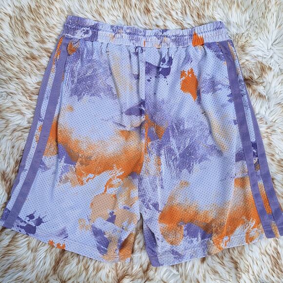 Adidas Mens 2XL Q2 basketball all over print mesh shorts abstract splatter - Picture 3 of 6